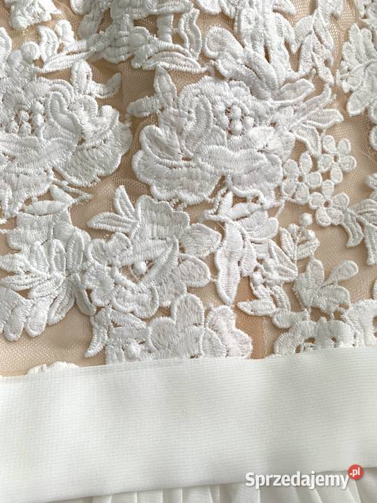 Suknia ślubna boho liniaA ivory koronka 36 38 46 dolnośląskie Jelenia Góra