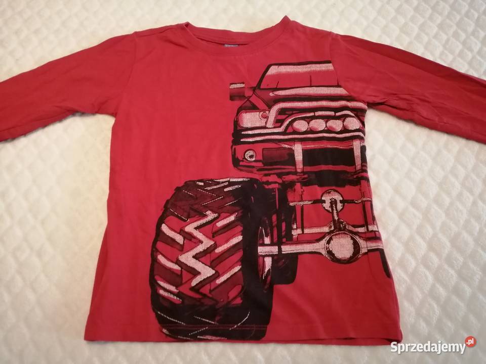 Koszulka długi rękaw chłopięca czerwona Monster Czeladź