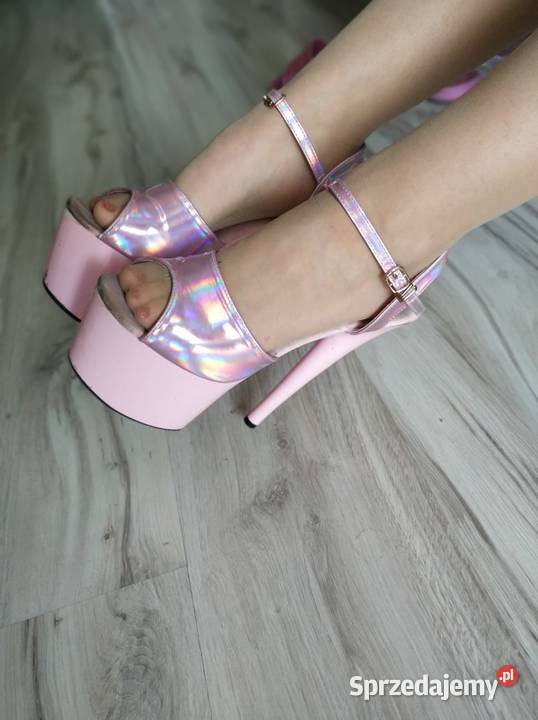 Różowe platformy szpilki holograficzne heelsy 39 Inny materiał Wrocław