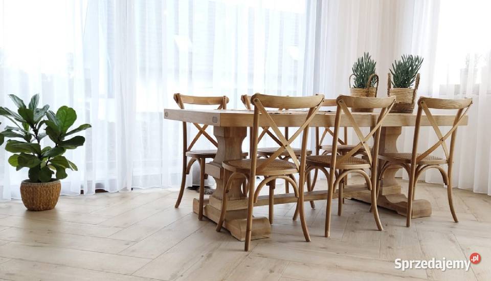 Stół dębowy rozkładany w stylu Hampton naturalny Stoły Łódź sprzedam