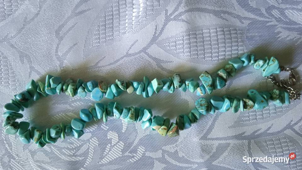 KOMPLET BIŻUTERII Z NATURALNYCH TURKUSÓW Piła