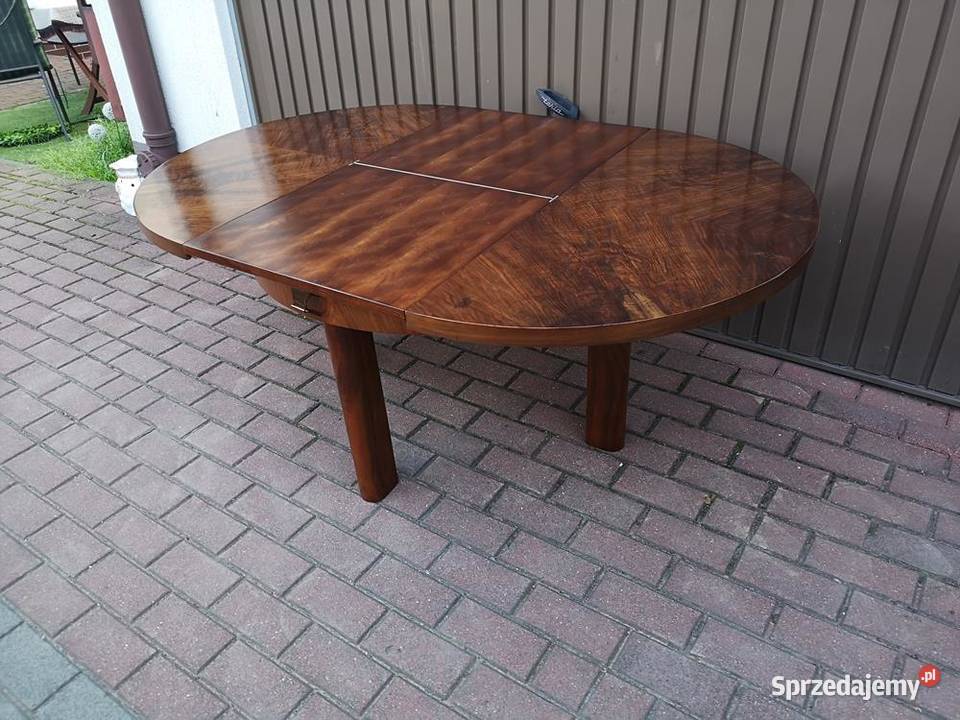 Stolik Ława Okrągły ARTDECO Orzech Antyk Stary Swarzędz