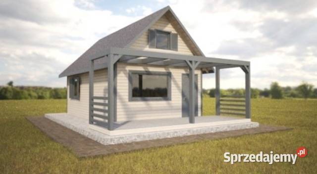 Domek drewniany całoroczny letniskowy 5m x 5m Korczyna