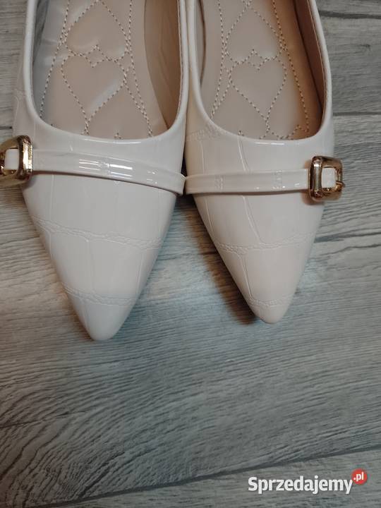 4142 Kremowe baleriny wieczorowe NOWE inna Kraków