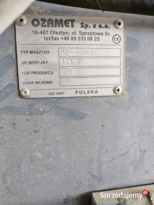 Pług do odśnieżania OZAMET OZMBR 32 2012 r Olsztyn sprzedam