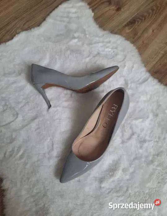 Lakierowane szare szpilki Ryłko skóra naturalna Moda i Styl małopolskie Kraków