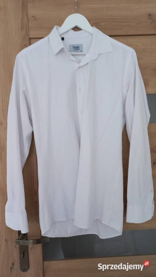 Biała koszula męska Espada Slim Fit M 3940 Rozmiar M Odzież wyjściowa wielkopolskie Koło