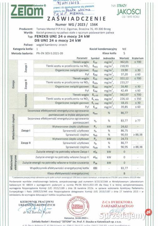 Kocioł piec co tradycyjny zasypowy 24kW do 280m2 Mielno