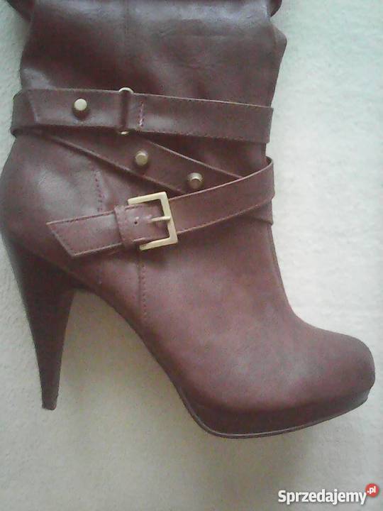 Kozaki buty ciemny brąz na obcasie 39 look 25.5cm kujawsko-pomorskie Bydgoszcz