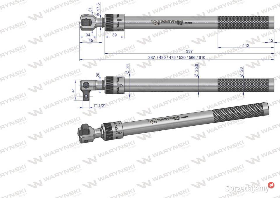 Waryński pokrętło teleskopowe do nasadek 12 Kraków sprzedam