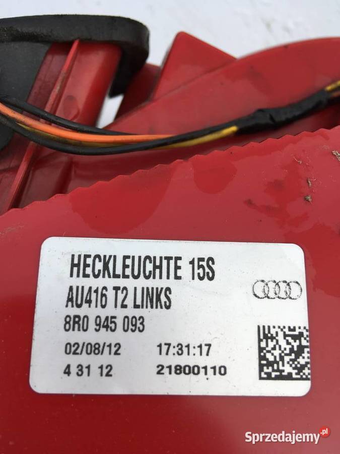 lampa tył AUDI Q5 8R0 LIFT zachodniopomorskie Szczecin