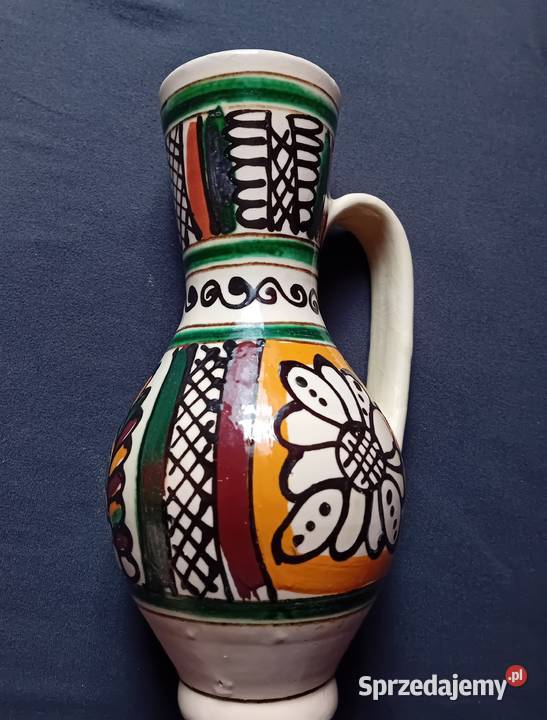 Ręcznie malowany dzbanek ceramika ludowa Korond Koźminek