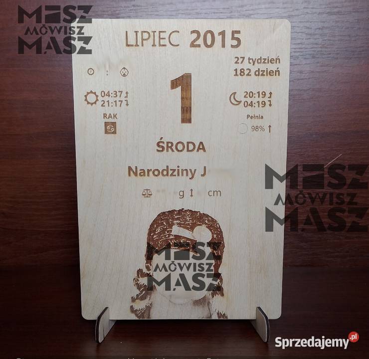 Karta z kalendarza Urodziny Witaj na świecie