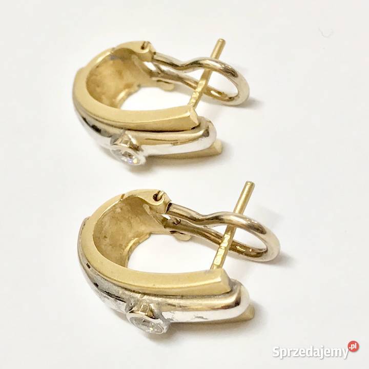 Złote KOLCZYKI 14K NOWOCZESNE STYLOWE