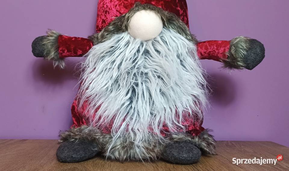 DUŻY Skrzat 105 świąteczny Krasnal Gnom Mikołaj