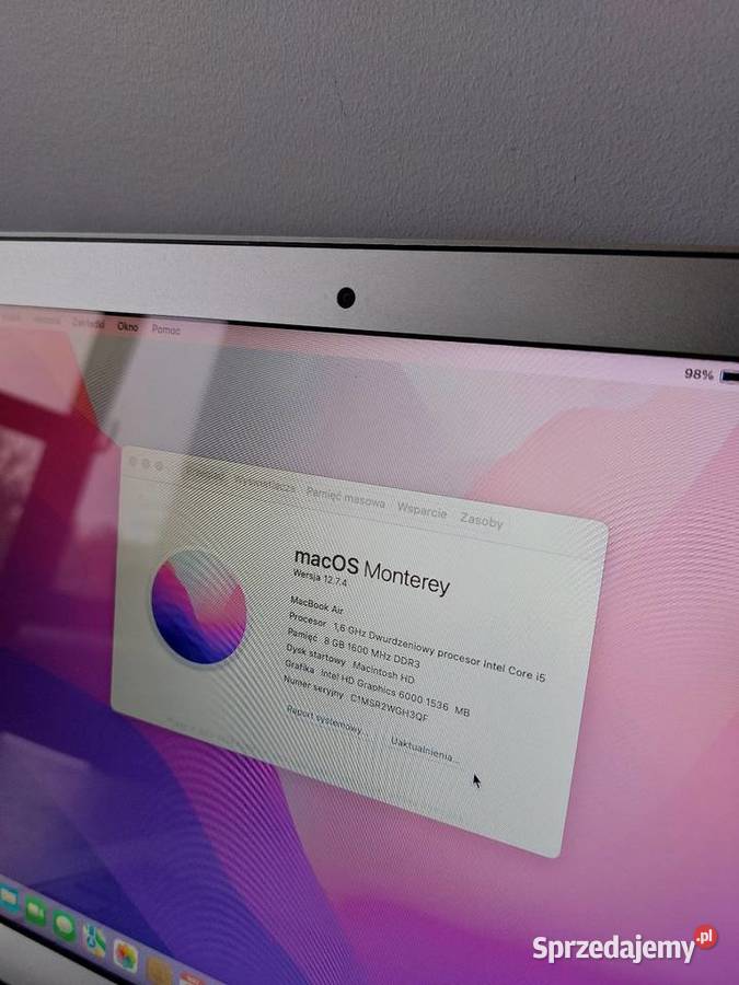 MacBook Air 13 2015 8GB RAM 256GB Idealny Stan mazowieckie Warszawa