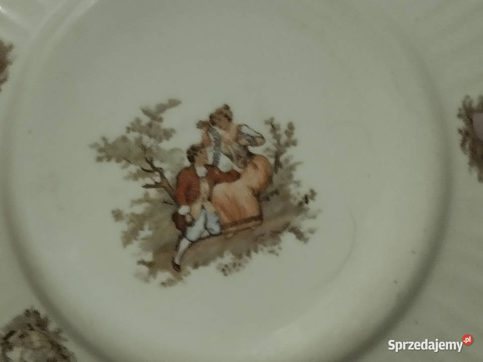 Talerzyki deserowe z PRL Warszawa