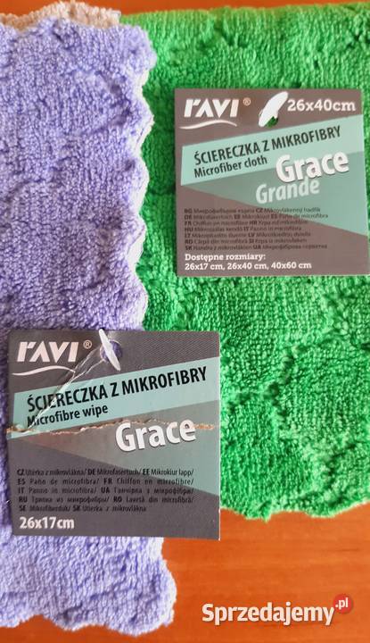 Ściereczki z mikrofibry 2x 26x40 i 26x17 Nałęczów sprzedam