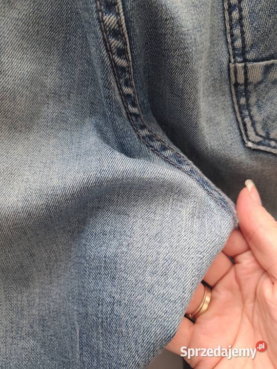 Jeansy Scotfree 3834 męskie denim z przetarciami niebieski Trąbki Wielkie sprzedam