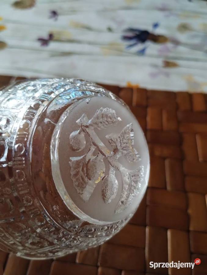 PRL art deco miseczki mini 2 maliny przezroczysty Kutno