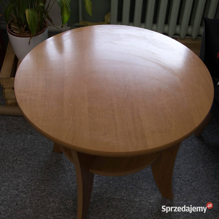 Mały okrągły stolik kawowy z półką mahoń Stoliki kawowe i ławy Legnica