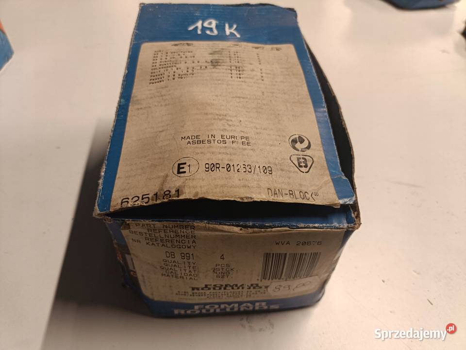 KLOCKI HAMULCOWE VW Golf IV Bora Audi A3 8L Rudka