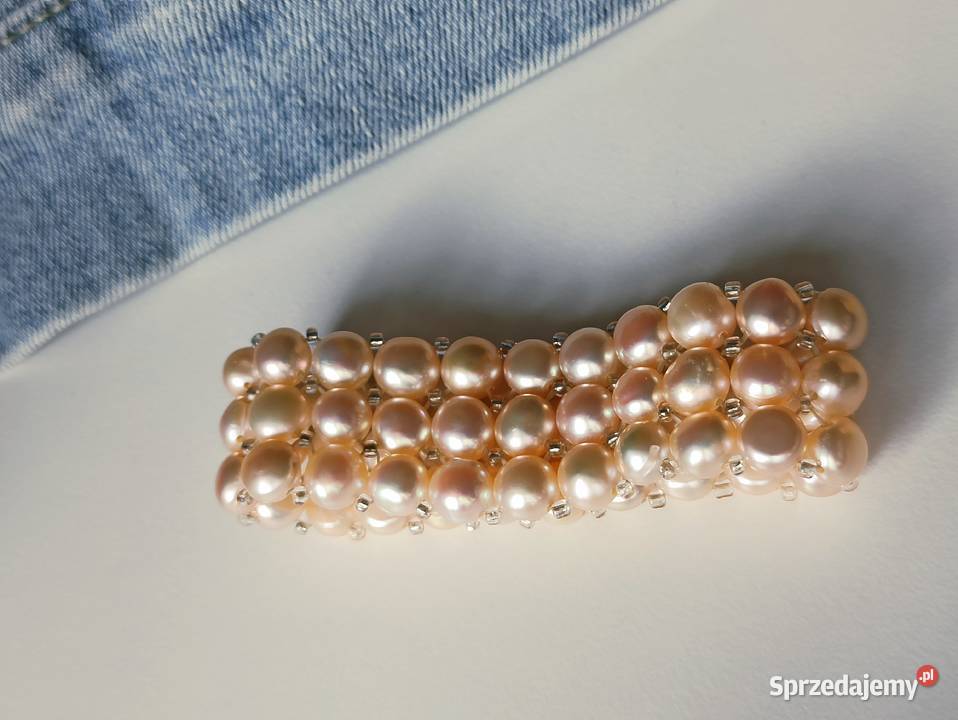 Bransoletka 3rzędowa szeroka perła hodowlana Warszawa sprzedam