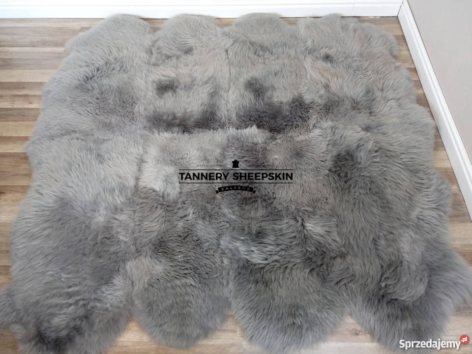 Skóra Owcza Szara Dywan Narzuta Z 8 skór Skóry Szaflary
