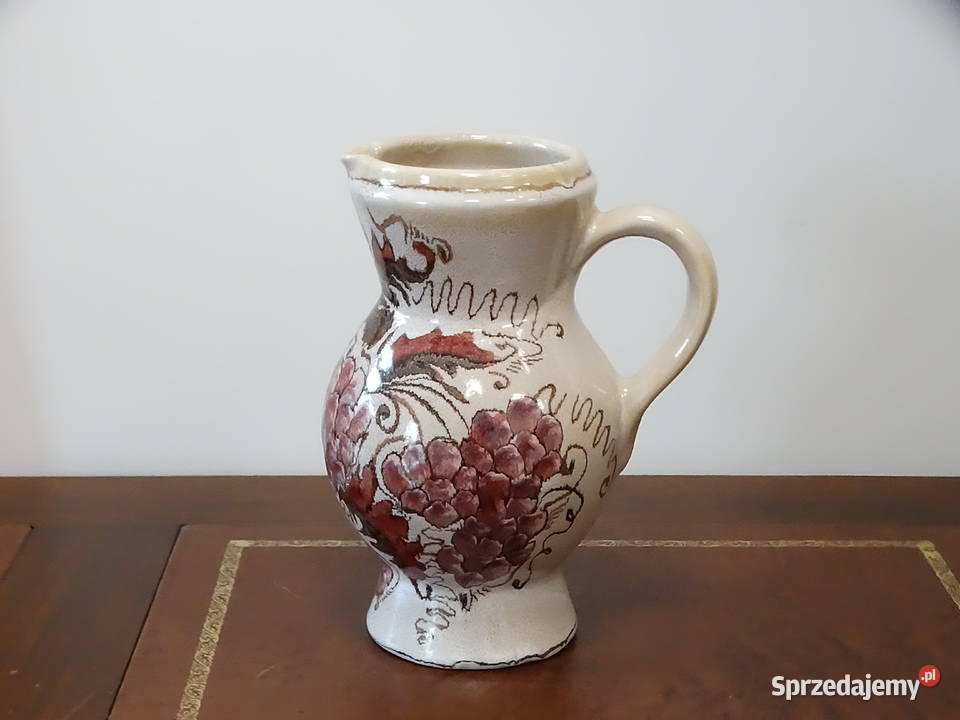 Stylowy ceramiczny dzbanek wazon vintage motyw