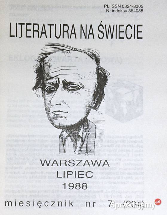 Literatura na świecie 7 204 1988 sprzedam