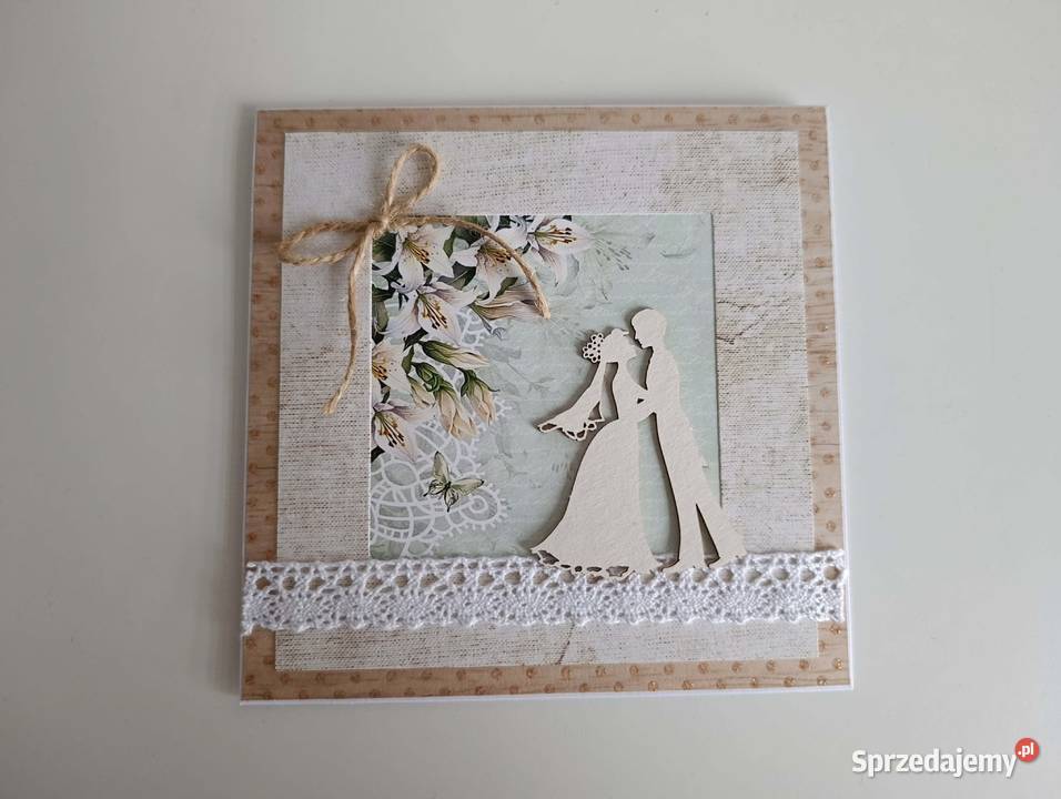 Kartka ręcznie robiona na Ślub handmade 3 łódzkie Łódź