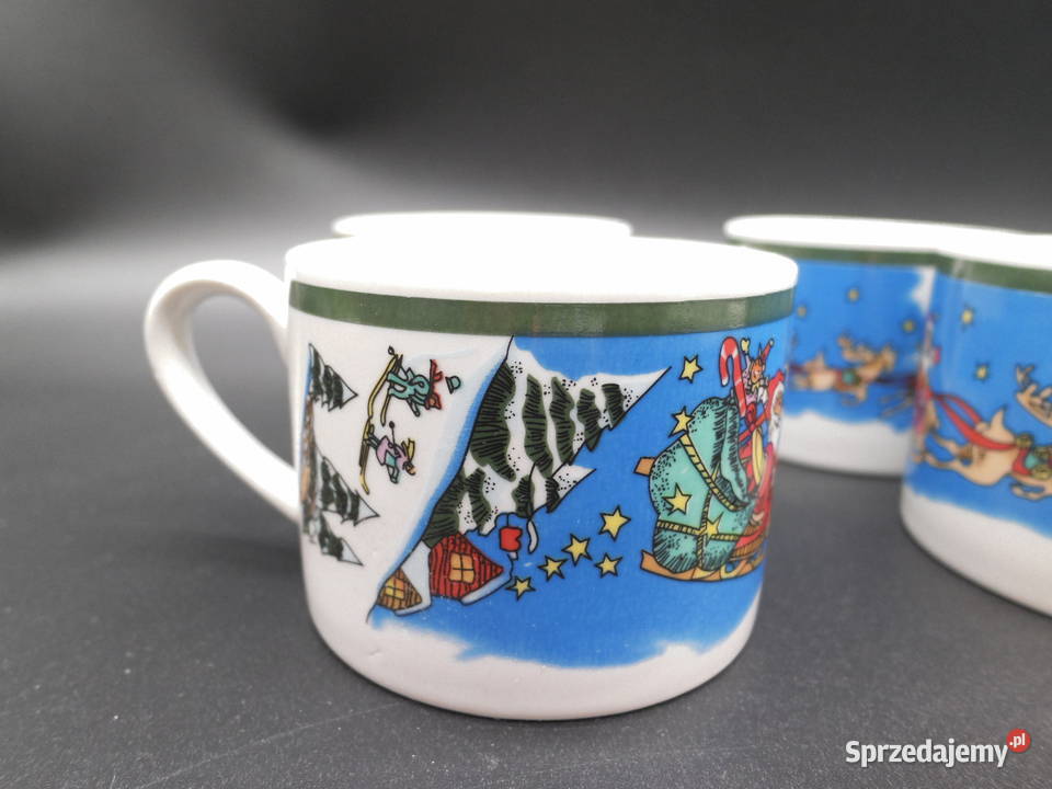 Zestaw 4 Porcelanowych Kubków Świątecznych wielkopolskie Raszków