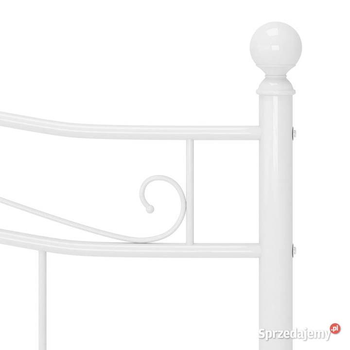 Łóżko Metalowe Białe Rama Łóżka Ze Stelażem 92cm mazowieckie