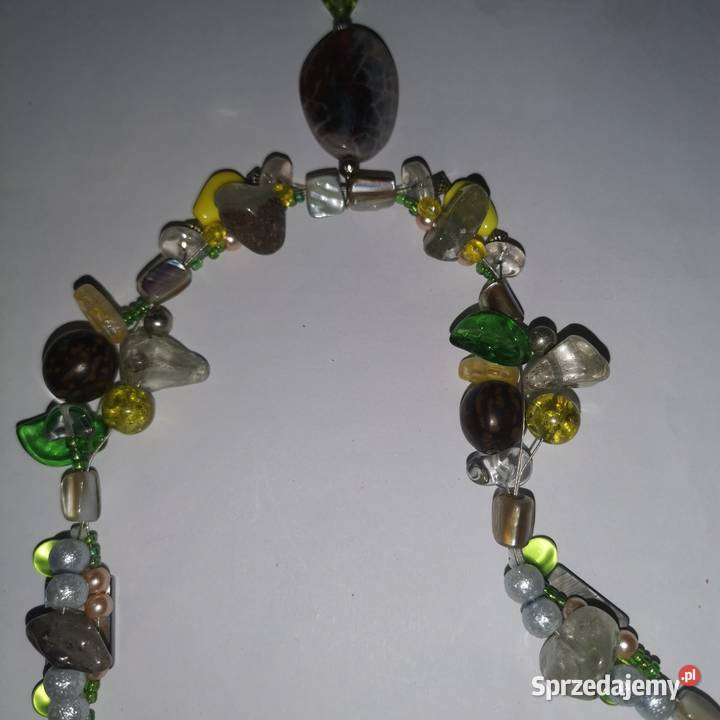 Naszyjnik kolczyki fluoryt agat smoczy szklo Naszyjniki Częstochowa sprzedam