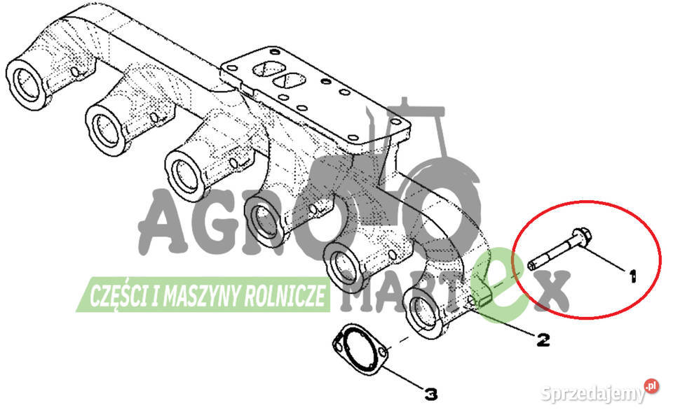 R522554 ŚRUBA KOLEKTORA WYDECHOWEGO JD Wichrów