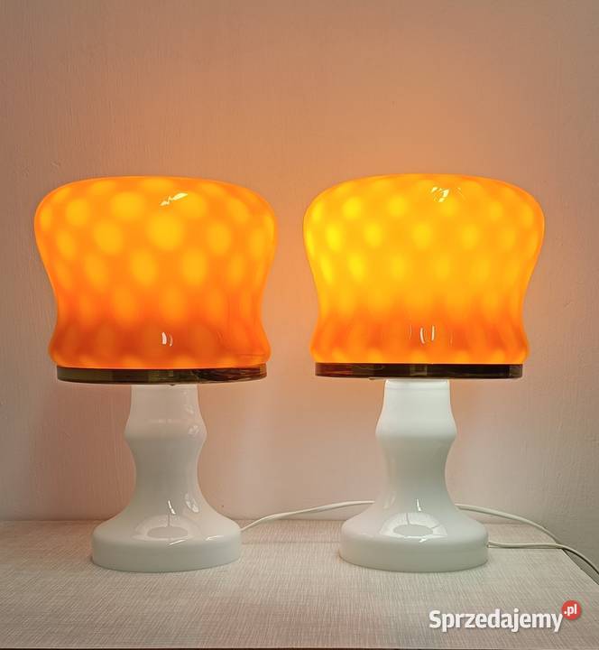 lampa stołowa szklana vintage design projekt Radomsko sprzedam