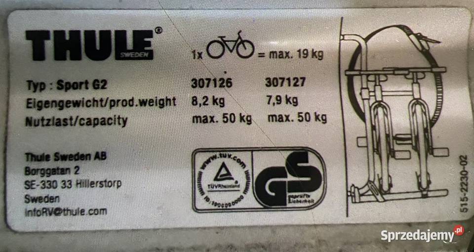 Bagażnik rowerowy Thule G2 Kamyk
