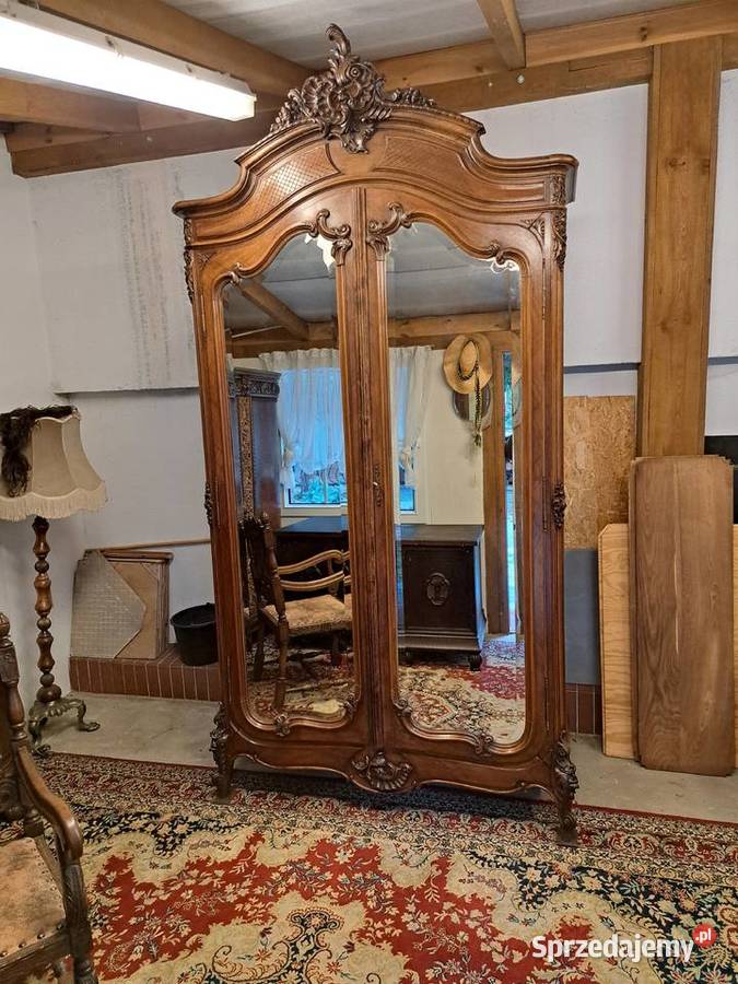 Piękna 2drzwiowa szafa Ludwik Filip z lustrami Myślibórz