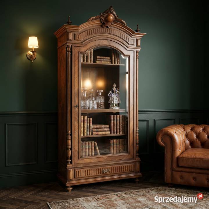 DREWNIANA WITRYNA PALISANDER witryna eklektyczna 115cm Kredensy i witryny Kalisz