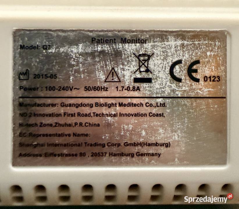 Kardiomonitor Biolight Q7 BLT Sprawny Grabina sprzedam
