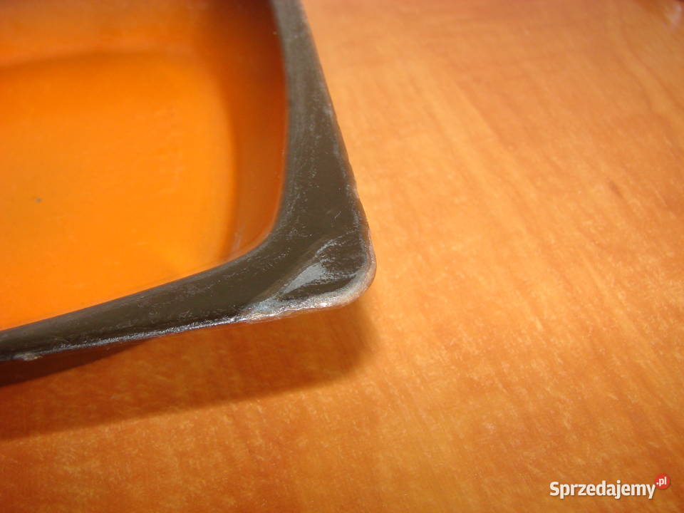 emaliowana kwadratowa miska Pozostałe pomorskie Pruszcz Gdański