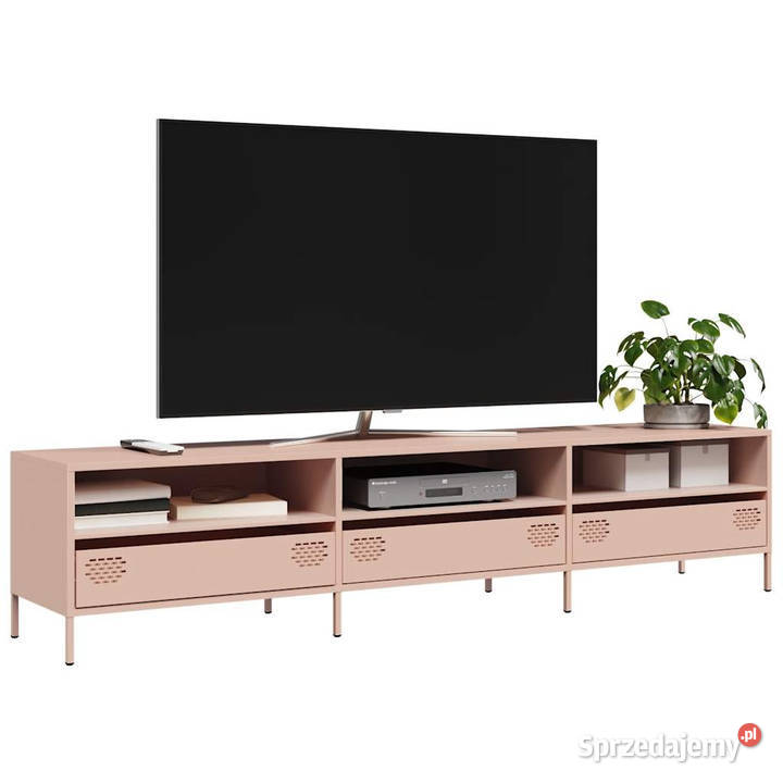 Szafka RTV różowa 202x39x435 stal walcowana na Warszawa