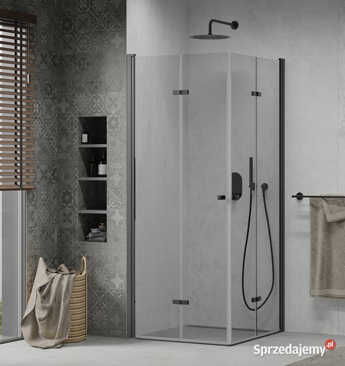 KABINA PRYSZNICOWA CZARNA składana 80x80 90x90 Choroszcz