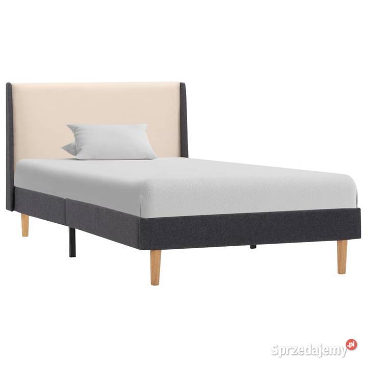 vidaXL Rama łóżka, kremowa, tapicerowana tkaniną  286679