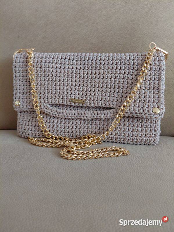 Torebka beżowa ze sznurka bawełnianego Gostyń