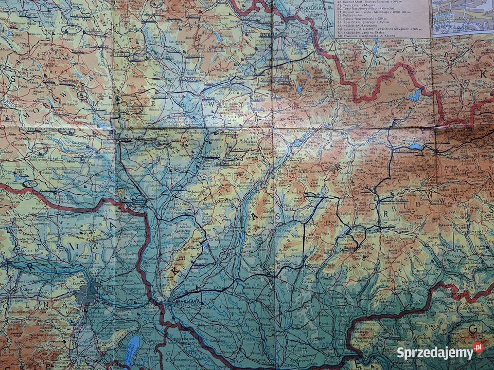 Czechosłowacja mapa przeglądowa 11000 000 Mapy i przewodniki małopolskie Kraków