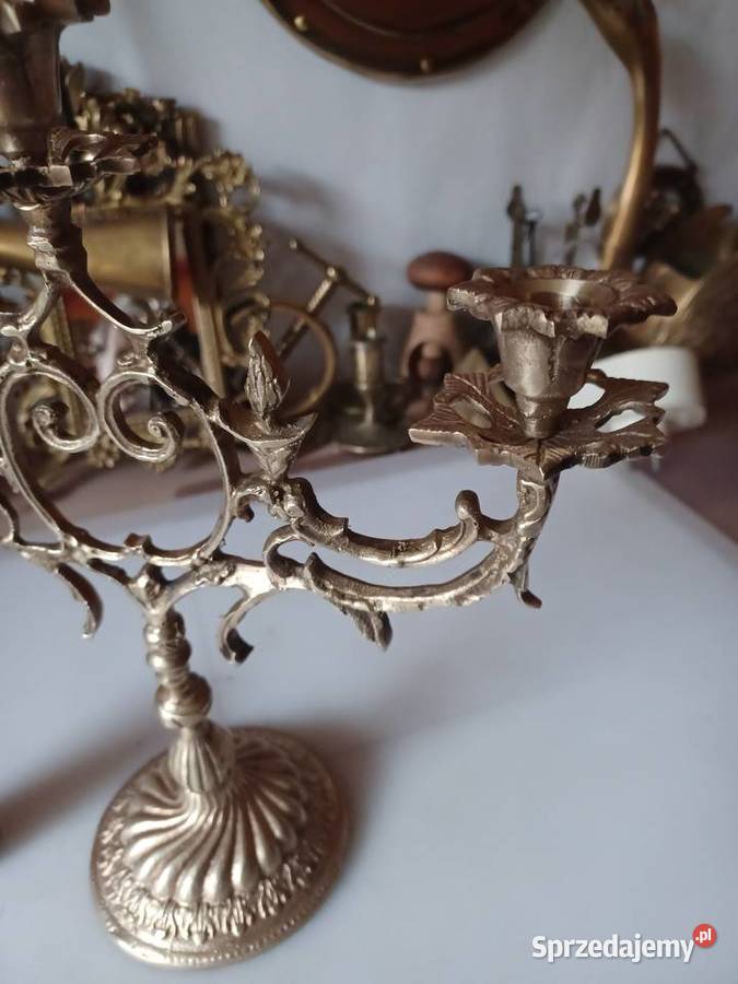 Piękny świecznik mosiężny Poznań sprzedam