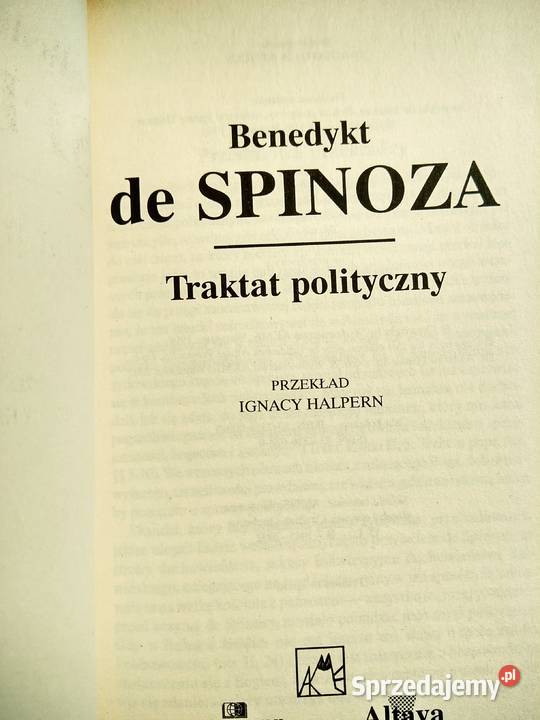 Spinoza Traktat polityczny książki antykwariaty mazowieckie sprzedam