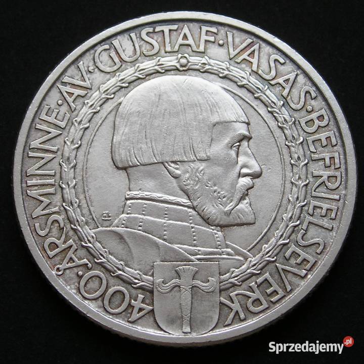 SZWECJA 2 KORONY 1921 SREBRO STAN 12 Łódź