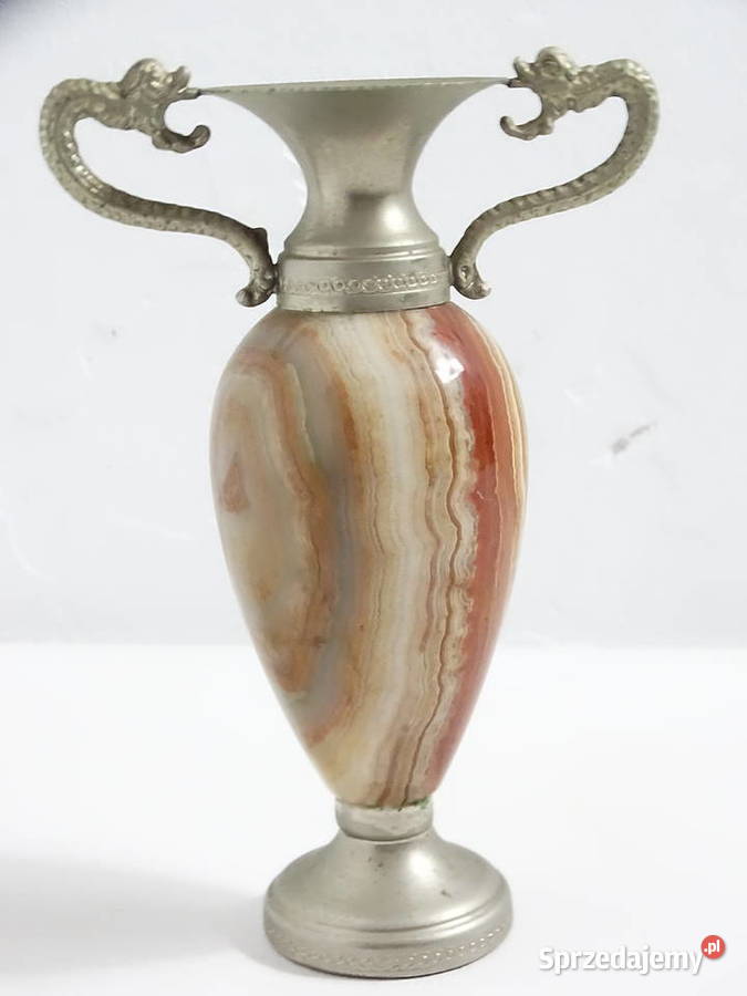 Unikatowy świecznik z ONYKSU Smoki Vintage 15 lubelskie Biłgoraj